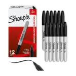 Sharpie Permanent Markers, Fine Point — Black · 12 count